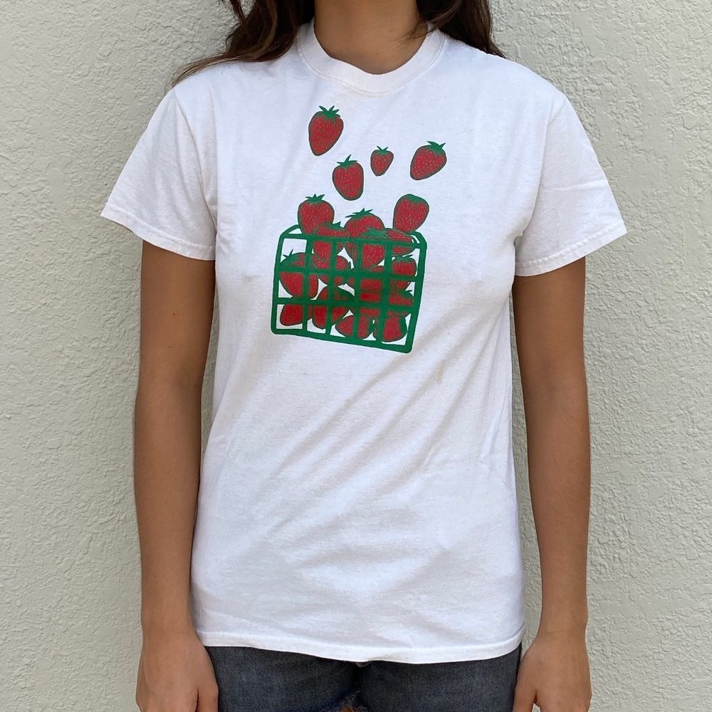 Strawberry Basket Screen Print T Shirt (andMorgan)